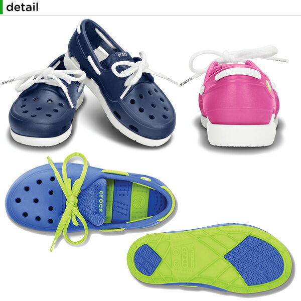 【送料無料対象外】【71％OFF】クロックス(crocs) ビーチライン ボート シュー レース PS(beach line boat shoe lace PS) キッズ/スニーカー/シューズ/子供用[C/A]