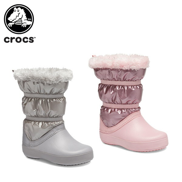 【50 OFF】クロックス(crocs) クロックバンド ロッジポイント メタリック ブーツ GS(crocband lodgepoint metallic boot GS) キッズ/ブーツ/シューズ/子供用 C/B