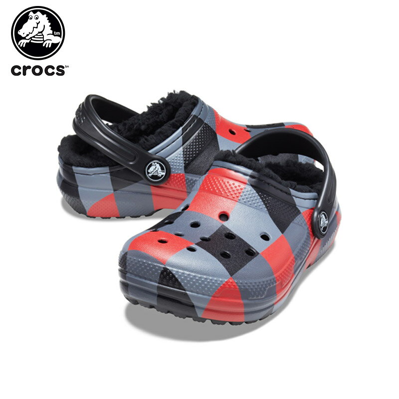 クロックス(crocs) クラシック ラインド プラッド クロッグ キッズ(classic lined plaid clog kids) キッズ/サンダル/シューズ/子供用/ボア