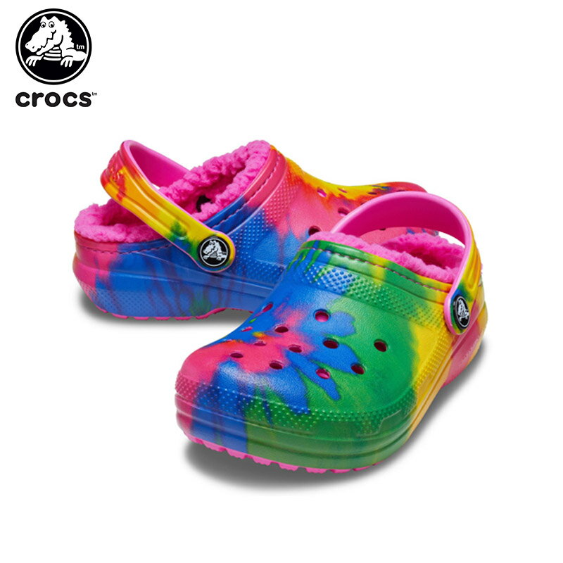 楽天crohas（クロハス）【セール期間中P5倍!】【40％OFF】クロックス（crocs） クラシック ラインド タイ ダイ グラフィック クロッグ キッズ（classic lined tye dye graphic clog kids） キッズ/サンダル/シューズ/子供用/ボア[C/A]