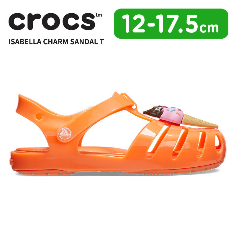 クロックス キッズ サンダル CROCS イザベラ チャーム サンダル トドラー Isabella Charm Sandal T パーシモン(83I) シューズ 子供 ベビー 女の子 サボ 耐水 軽量 アウトドア かわいい おしゃれ 208445-83i[C]