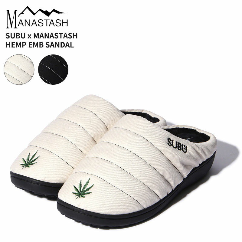 スブ×マナスタッシュ コラボ ユニセックス 冬サンダル SUBU×MANASTASH ヘンプ 刺繍 サンダル HEMP EMB ..