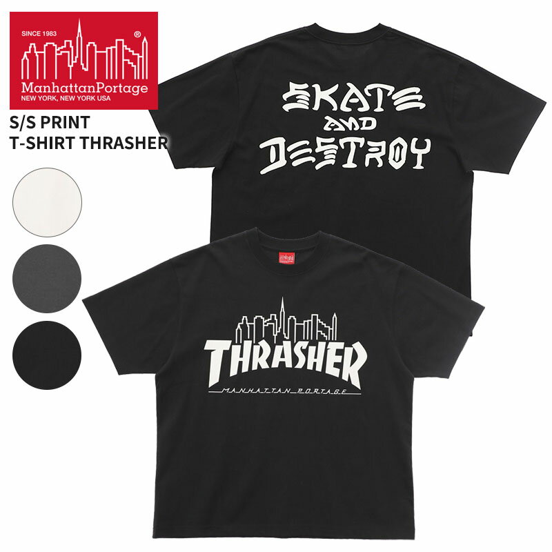 マンハッタン ポーテージ スラッシャー コラボ 半袖Tシャツ Manhattan Portage S/S Print T-Shirt THRASHER MP-M614 プリントTシャツ