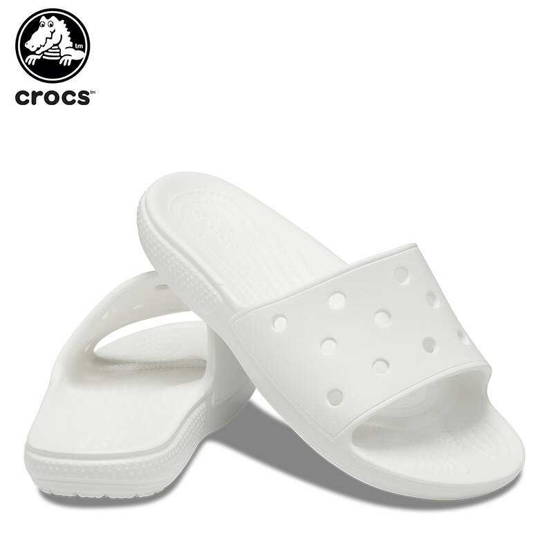 クロックス(crocs) クラシック クロックス スライド(classic crocs slide) ホワイト(100) メンズ/レディース/男性用/女性用/サンダル/シューズ