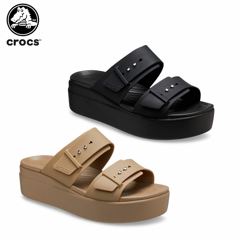 ڥP5ܡۡ22OFFۥå(crocs) ֥å   å (brooklyn sandal low wedge w) ǥ///塼/[C/B]