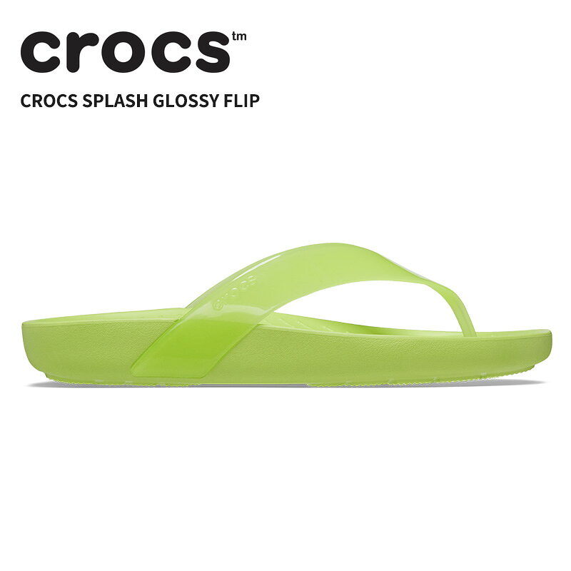 [B]クロックス レディース サンダル CROCS スプラッシュ グロッシー フリップ Crocs Splash Glossy Flip ライムエード 208534-3UH