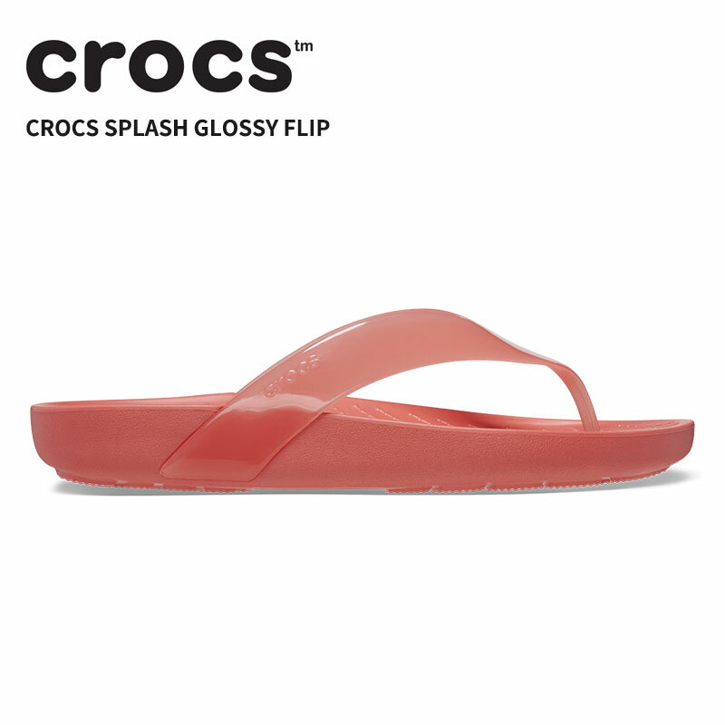 [B]クロックス レディース サンダル CROCS スプラッシュ グロッシー フリップ Crocs Splash Glossy Flip ネオンウォーターメロン 208534-6vt