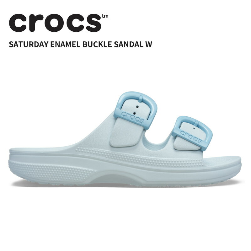 乐天商城 - [B]クロックス レディース サンダル CROCS サタデー エナメル バックル サンダル W Saturday Enamel Buckle Sandal W ヴェイパーアイス 212867-5ea