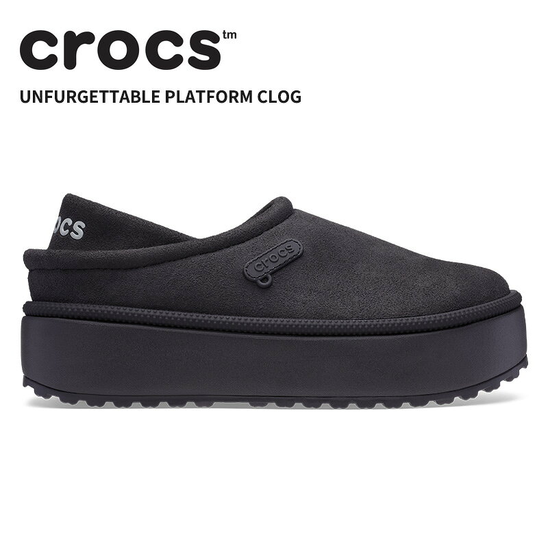 [B]クロックス レディース サンダル CROCS アンファーゲッタブル プラットフォーム クロッグ Unfurgettable Platform Clog ブラック 214108-001