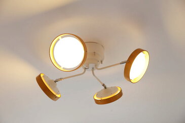 LED シーリングライト【Planet/ナチュラル】4灯 リモコン シンプル おしゃれ 直付け リビング 調光 カフェ 木製 デザイン 照明器具 北欧
