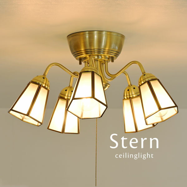 樂天商城 - シーリングライト 5灯 【 Stern / フロスト 】 LED おしゃれ 直付け リビング ガラス クラシック クラシカル デザイン 照明 人気 エレガント ステンドグラス ゴールド 調光 簡単 簡易 6畳 7畳 8畳 9畳 10畳 11畳 12畳 13畳 14畳