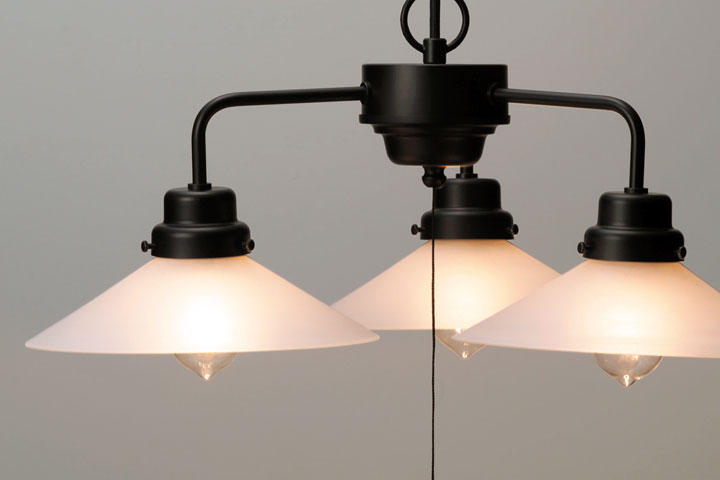 ペンダントライト 3灯 【 Evis / 外消し 】 LED電球 照明 電気 フロスト 昭和レトロ 大正レトロ 日本 和風 シンプル 日本製 後藤照明 オーダー 居酒屋 店舗 ガラス [2]