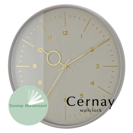 ウォールクロック 【 Cernay / グレー 】 アナログ 時計 スイープ 流れる秒針 シンプル 掛け時計 壁掛け ガラス 店舗 事務所 会社 ウォールクロック 【 Cernay / グレー 】 アナログ 時計 スイープ 流れる秒針 シンプル 掛け時計 壁掛け ガラス 店舗 事務所 会社