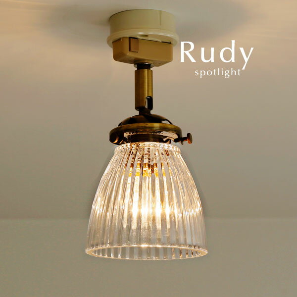 シーリング 直付け スポットライト 【 Rudy 】 1灯 LED電球 対応 ガラス シーリングライト おしゃれ カフェ レトロ クラシック アンティーク キッチン トイレ 1