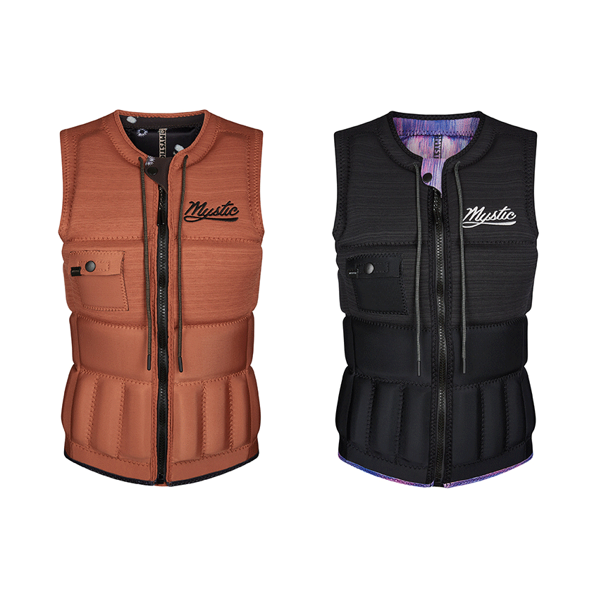 【送料無料】2021 MYSTIC Diva Impact Vest Women アウトドア outdoor goods グッズ ウェイクボード wakeboard ウェイクサーフィン wakesurfin PWC ライフジャケット ライフベスト ミスティック カラー2色【Rusty Red/Black】首元のチョウカーデザイン用の紐が可愛らしいポイント！衝撃吸収性と動きの良さを両立させた魅力的なインパクトベスト！ ニットフレックス素材を採用し、柔らかく最高の着心地を実現し、衝撃吸収性と動きの良さを両立させた魅力的なインパクトベストですフロントジップを採用し、着脱性と運動性能にも重点を置きつつ、若干厚手で多面パネル構造を採用し、肩口を大きめに取ることで、動きに制限が少ないベストになります。首元のチョウカーデザイン用の紐が可愛らしくポイントになりますよ！特徴・M-FLEXネオプレーン 100%・ニットフレックス＋採用・NBRフォーム採用（衝撃吸収材）・CLASHフォーム・救命胴衣ではありません。・CE承認済ベストサイズ設定XSサイズ　胸囲79-86cmSサイズ　胸囲84‐91cmMサイズ　胸囲89‐97cm※本国サイズチャート参照STAFFより一言：新型インパクトベスト！ミスティックらしい個性的なデザインと高い品質、そして衝撃吸収性は満足してもらえること間違いなし！！着心地が良く、動きやすいのが魅力ですよ！数量も少ない入荷ですので、お早目にお買い求め下さい！※当店では実店舗でも販売しているため、ご注文いただいた商品が在庫切れの場合もありますのであらかじめご了承ください。 2