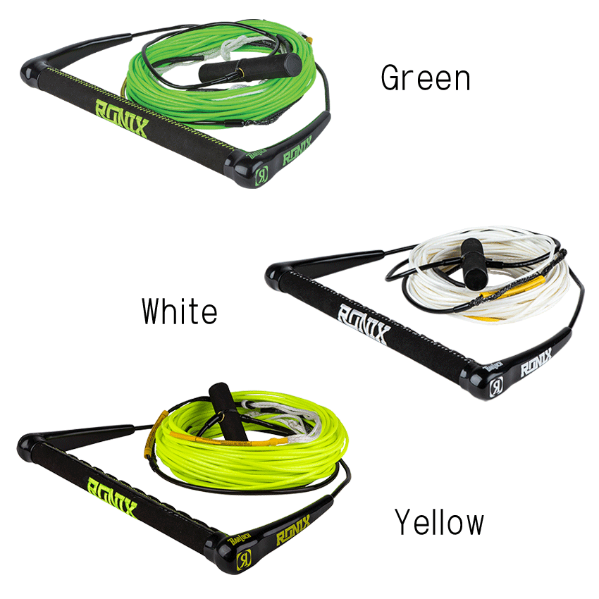 【送料無料】 Combo 5.5 ロニックス RONIX wakeboard ウェイクボード セットハンドル ハンドル ロープ ウェイクロープ アウトドア outdoor goods グッズ お買い得 コンボ セット 標準的な太さの合皮グリップTバー付きハンドルにR6ラインをセットにした、セットハンドルモデルカラー〈White/Green/Yellow〉 標準的な太さの合皮グリップTバー付きハンドルにR6ラインをセットにした、セットハンドルモデルです。通常のハンドルとラインを別々で買うより、かなりお得ですよ！- 特徴 - ・15"ハイドグリップ/3D形状パターントラックグリップ（ハンドル前面）・ダイニーマバーロック（サイドナイロン製）・3形状記憶グリップ ・直径1.15”（2.92cm）グリップ径 ・80ft6セクション（60-80ft）コーティングメインライン ・Tバーハンドル付き・カラー：Green/Yellow/WhiteSTAFFより一言：クオリティーは申し分なし！そしてコストパフォーマンスにも優れたコンボセットですよ！※当店では実店舗でも販売しているため、ご注文いただいた商品が在庫切れの場合もありますのであらかじめご了承ください。 2