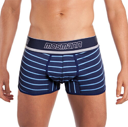 MOSMANN CLASSIC BOXER BRIEF NAVY STRIPE SXL