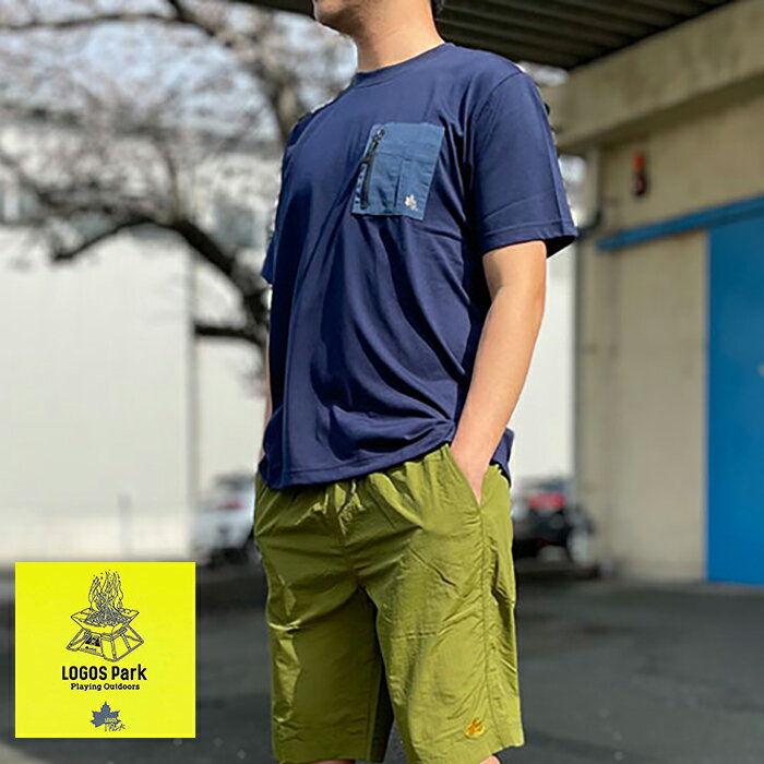 乐天商城 - ロゴスパーク LOGOS park メンズTシャツ 半袖Tシャツ 吸水速乾 夏 キャンプ フェス アウトドア BBQ メンズ ポケット付きTシャツ 送料無料 M,L,LL