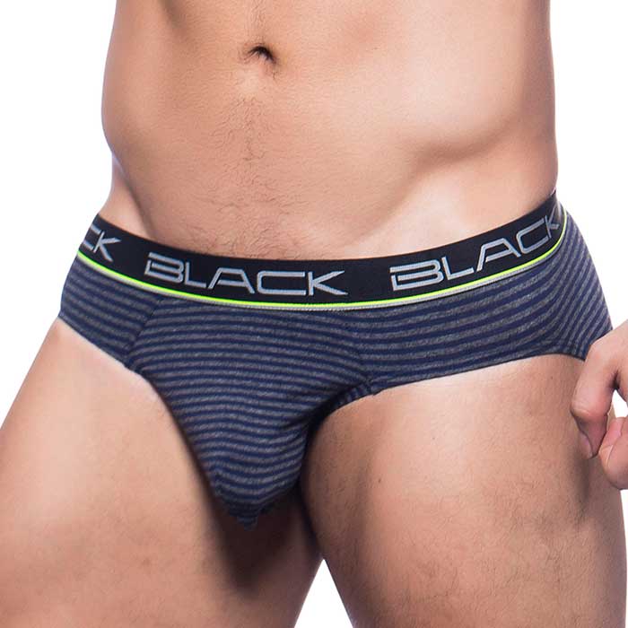 アンドリュークリスチャン ANDREW CHRISTIAN Black Collection Cotton Stripe ブリーフ XSXL