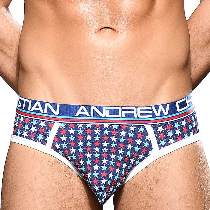 (アンドリュークリスチャン）ANDREW CHRISTIAN Stars Mesh Brief w Almost Naked XS,S,M,L,XL