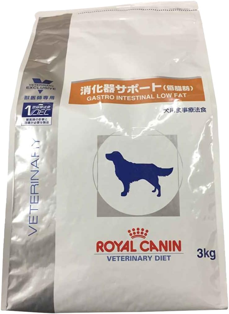 ・茶色 3キログラム (x 1) 18517・・FlavorName:チキンSize:3キログラム (x 1)・本体重量:3kg・カロリー: 346kcal/100g・原産国:韓国・本体サイズ (幅X奥行X高さ) :25×13×43.5cm・消化吸収不良による下痢や高脂血症の犬のために説明 商品紹介 犬用 消化器サポート 低脂肪は、消化吸収不良による下痢や高脂血症の犬に給与することを目的として、特別に調製された食事療法食です。この食事は、脂肪や食物繊維の含有量を調整し、消化性の高い原材料を使用しています。 原材料・成分 米、肉類(鶏、七面鳥)、小麦、大麦、加水分解タンパク(鶏、七面鳥)、ビートパルプ、動物性油脂、酵母および酵母エキス、魚油(EPA/DHA源)、サイリウム、フラクトオリゴ糖、加水分解酵母(マンナンオリゴ糖源)、マリーゴールドエキス(ルテイン源)、アミノ酸類(タウリン、DL-メチオニン、L-リジン)、乳化剤(グリセリン脂肪酸エステル)、ゼオライト、ミネラル類(Cl、Na、Ca、K、P、Zn、Mn、Fe、Cu、I、Se)、ビタミン類(A、D3、コリン、E、C、パントテン酸カルシウム、ナイアシン、B6、B1、B2、ビオチン、葉酸、B12)、保存料(ソルビン酸カリウム)、酸化防止剤(ミックストコフェロール、ローズマリーエキス) 使用方法 かかりつけの獣医師の指導に基づいて、給与してください。 ご注意（免責）必ずお読みください ●食事療法食は獣医師にご相談の上、指示に従って与えてください。●掲載画像と出荷される商品のパッケージが異なる場合がございます。