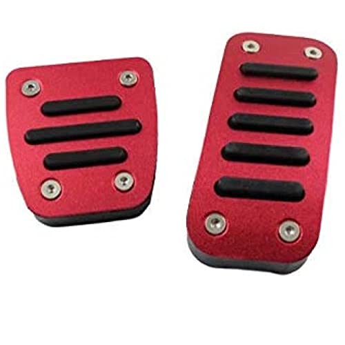 BeeTech トヨタ ペダルカバー レッド 200系 ハイエース レジアスエース 全年式対応 2点セット アクセル ブレーキ アルミ製 TOY