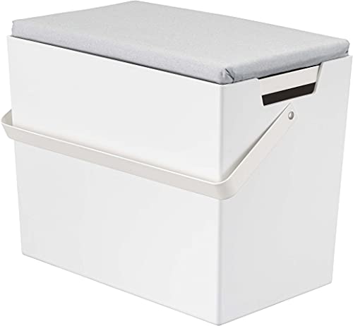 山崎実業(Yamazaki) アイロン掛けできる 蓋付き アイロン収納ケース アルミ 約W33XD20.5～20XH26～31（..