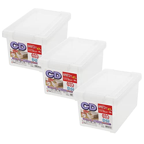 乐天商城 - 天馬 ディスク収納ボックス CDいれと庫 ライト 3個セット クリア 約15×17.5×30cm