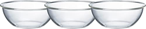 HARIO(ハリオ) 日本製 耐熱ガラス製 浅型 ボウル 2000ml BUONO kitchen MXPA-200-BK 3個セット クリア