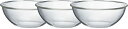 HARIO(ハリオ) 日本製 耐熱ガラス製 浅型 ボウル 2500ml BUONO kitchen MXPA-250-BK 3個セット クリア
