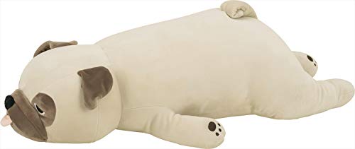 りぶはあと 抱き枕 プレミアムねむねむアニマルズ パグのハナ Lサイズ(全長約67cm) ふわふわ もちもち ぬいぐるみ だきまくら プレゼント