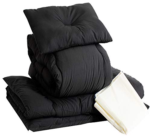 アイリスプラザ すぐ使える&洗える布団5点セット ダブル 抗菌防臭 すっきり収納ケース付き しっとりな..