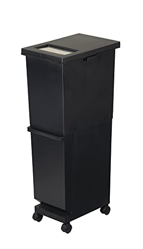 単品・ブラック 奥行41×横27×高さ87cm 55S・・Style:単品PatternName:2段55LColor:ブラック・サイズ:奥行41×横27×高さ87cm、容量:55L(上段:32L 下段:23L)、重量、3.26kg、材質:...