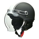 リード工業(LEAD) バイクヘルメット ハーフ CROSS バブルシールド付き CR-760 マットブラック×ホワイト フリーサイズ (57-