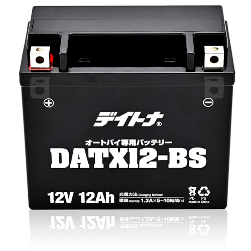 【 】 デイトナ(Daytona) バイク用 バッテリー 12V 密閉型 ゲルタイプ メンテナンスフリー 液入り充電済み DATX12-BS