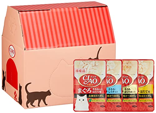 【】 Figaro (フィガロ) ネコ用 CIAOパウチ まぐろ・ささみバラエティ 40g×48袋 全品種対応