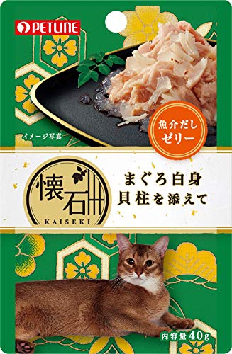 懐石 キャットフード レトルト まぐろ白身 貝柱を添えて 魚介だしゼリー 40g×72個 (ケース販売)