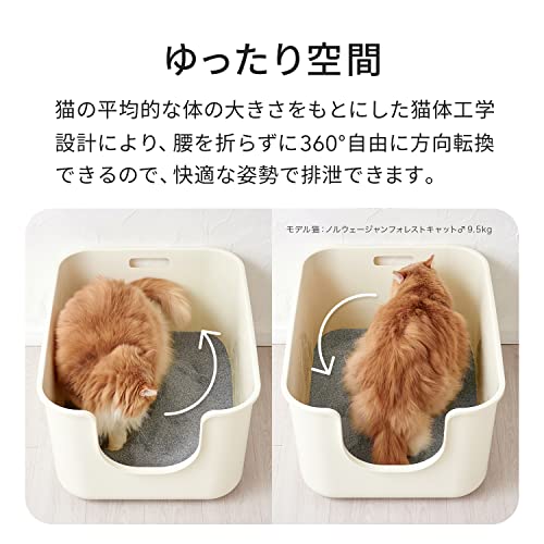 【OFT】 TALL WALL BOX XL Plus アイボリー 本体 猫用トイレ 本体 大きい猫 大きいトイレ ゆったり広々サイズ 飛び散り