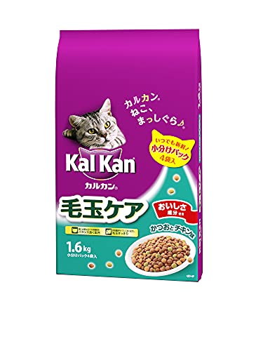 カルカン ドライ 毛玉ケア かつおとチキン味 キャットフード 成猫用 1.6キログラム (x 6) (ケース販売)