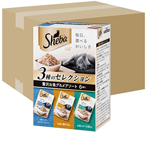 シーバ (Sheba) キャットフード リッチごちそうフレーク 贅沢お魚グルメアソート (35g 6袋パック)×20 (ケース販売)