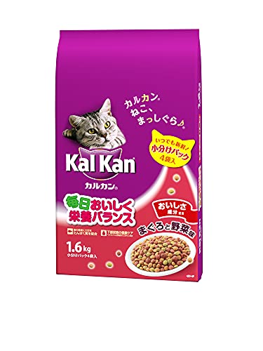 カルカン ドライ まぐろと野菜味 キャットフード かつおと野菜味 成猫用 1.6kg×6 (ケース販売)