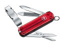 VICTORINOX(ビクトリノックス) ネイルクリップ 580 トランスルーセントレッド 爪切り つめきりつめそうじ付き つめやすり搭載 8機