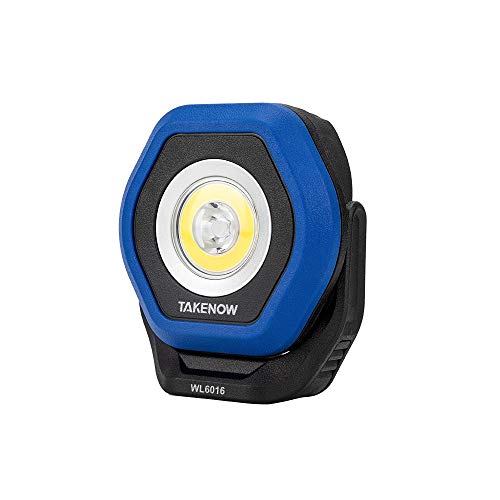 WL6016・青/黒 WL6016・・Style:WL6016・スポットライト、メインライトの2か所光源プラス底面強力マグネットで使い方自由自在・マグネット付きの180°調整ハンドルでハンズフリー使用も可能・コンパクトながらしっかり明るく、メインライトは高輝度COB LED 700/350/100ルーメン3段階調整・ACアダプターは付属しません、ご購入者様にて別途ご用意ください・充電池の交換は出来ませんTAKENOW LED小型スポットライト WL6016 USB充電式 メインライト(3段階調整)　底面マグネット　180℃調整ハンドル USBケーブル付　防水