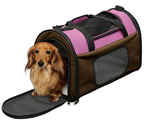 アイリスオーヤマ 犬 猫 キャリー 折りたたみ 収納付 シートベルト固定可 ピンク 小型犬 Mサイズ