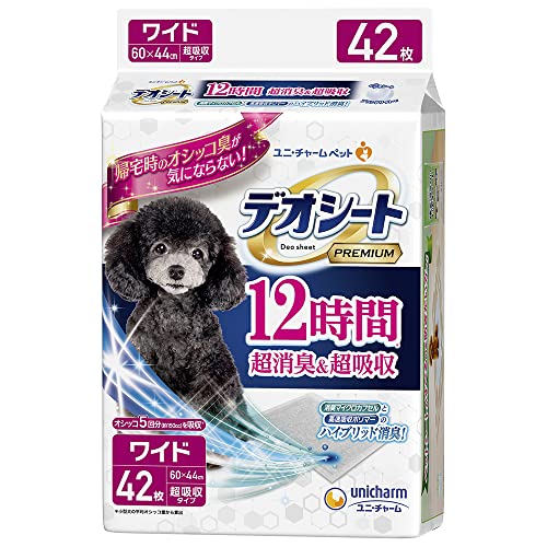 【】 デオシート 犬用 シート PREMIUM 12時間超消臭・超吸収 ワイド 84枚(42枚×2) おしっこ ペット用品 ユニチャーム[ケース 2