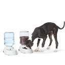 Amazonベーシック ペット用 自動給餌・給水器セット 餌・水飲み器 重力式 Lサイズ 9L グレー