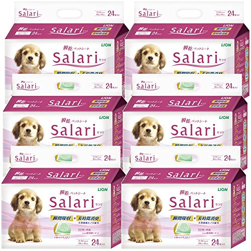 ライオン (LION) サラリ (Salari) 瞬乾ペットシート ワイド 24枚入×6個 (ケース販売) グリーン