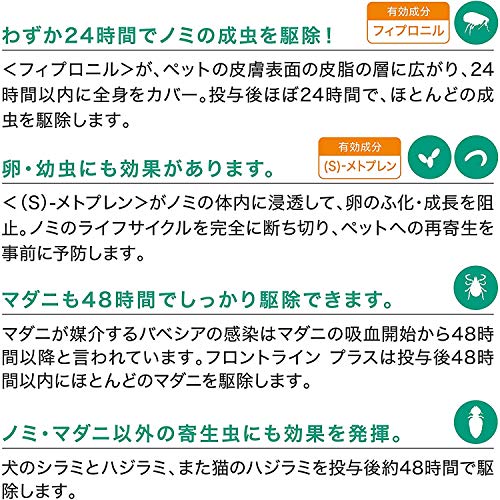 【動物用医薬品】フロントライン プラス ドッグ 犬用 S(5kg~10kg未満) 0.67mL×3本入