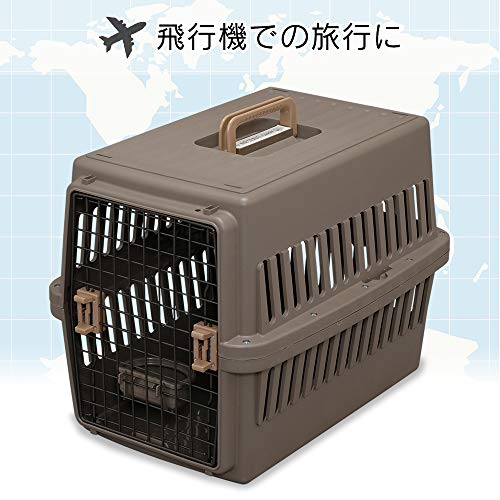 アイリスオーヤマ ペットキャリー 猫 キャリー 中型犬用 ブラウン 幅47×奥行67×高...