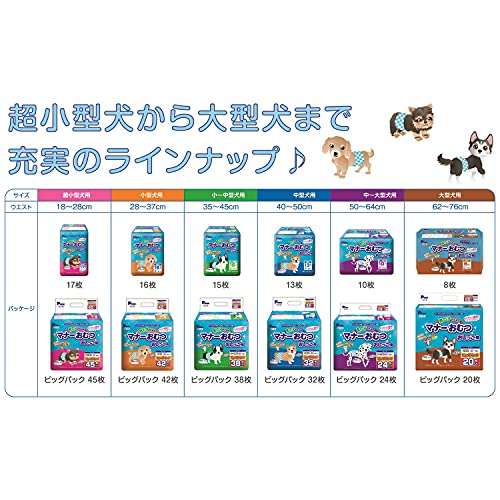 P.one 男の子のためのマナーおむつ おしっこ用 大型犬 ビッグパック 20枚×2個 2